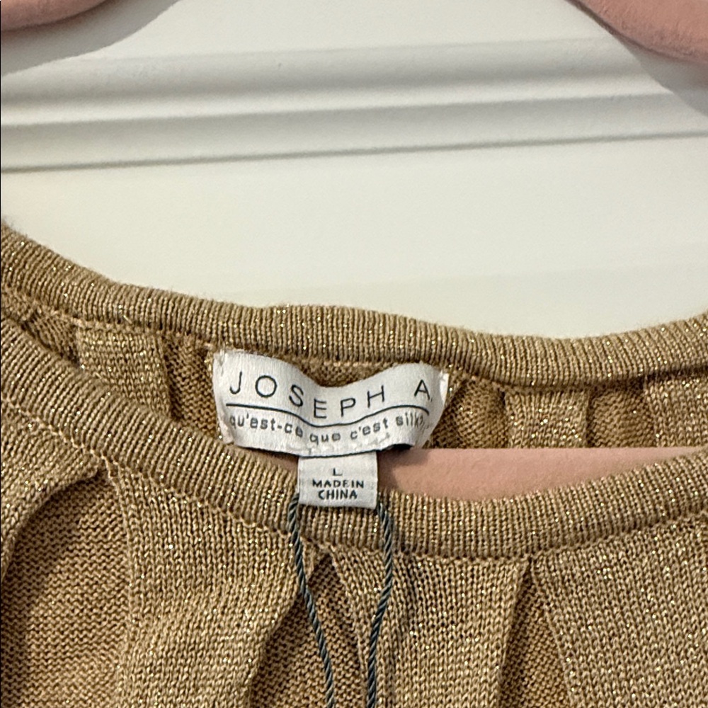 Joseph Metallic Gold Ribbed Blouse - Picture 2 of 4